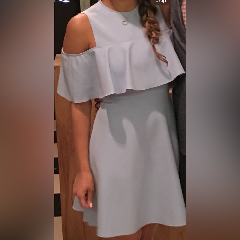 Zara Blue Cut Out Shoulder Dress